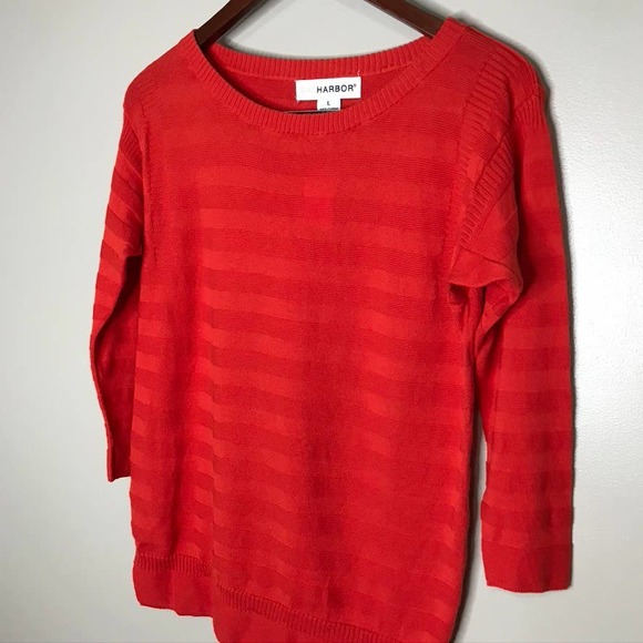 New! Sag Harbor Red Large Sweater - Picture 3 of 6